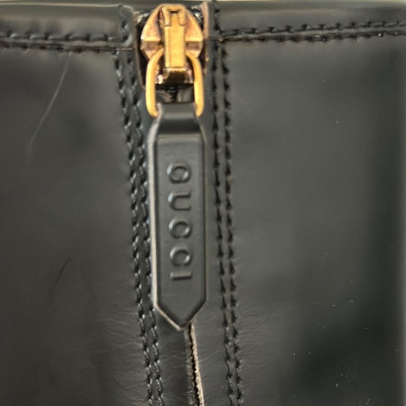 NIB Gucci Cordovan Lux Black Leather Horsebit Bee Embroidered Combat Boots 37.5 - Picture 7 of 15